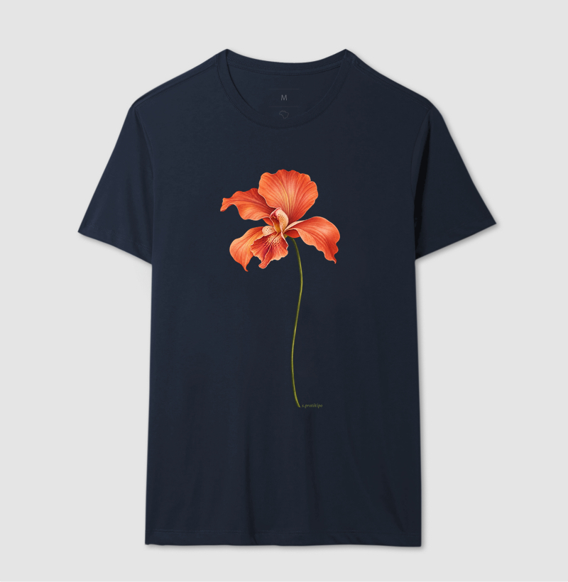 Camiseta Flor Laranja (estampa G) - Imagem 6