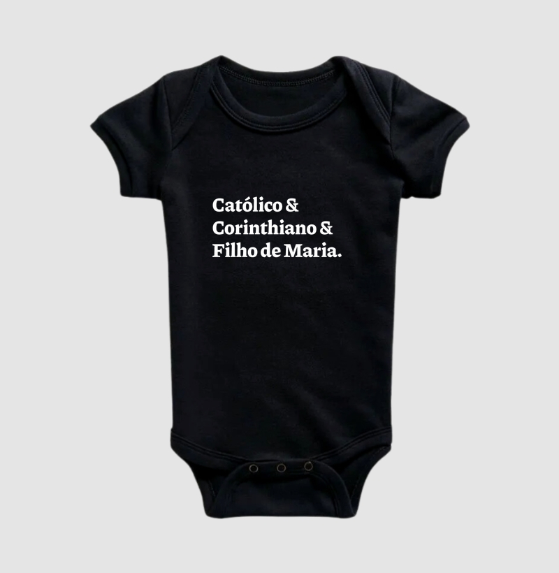 Católico & Corintiano & Filho de Maria - Body Infantil - Imagem 2