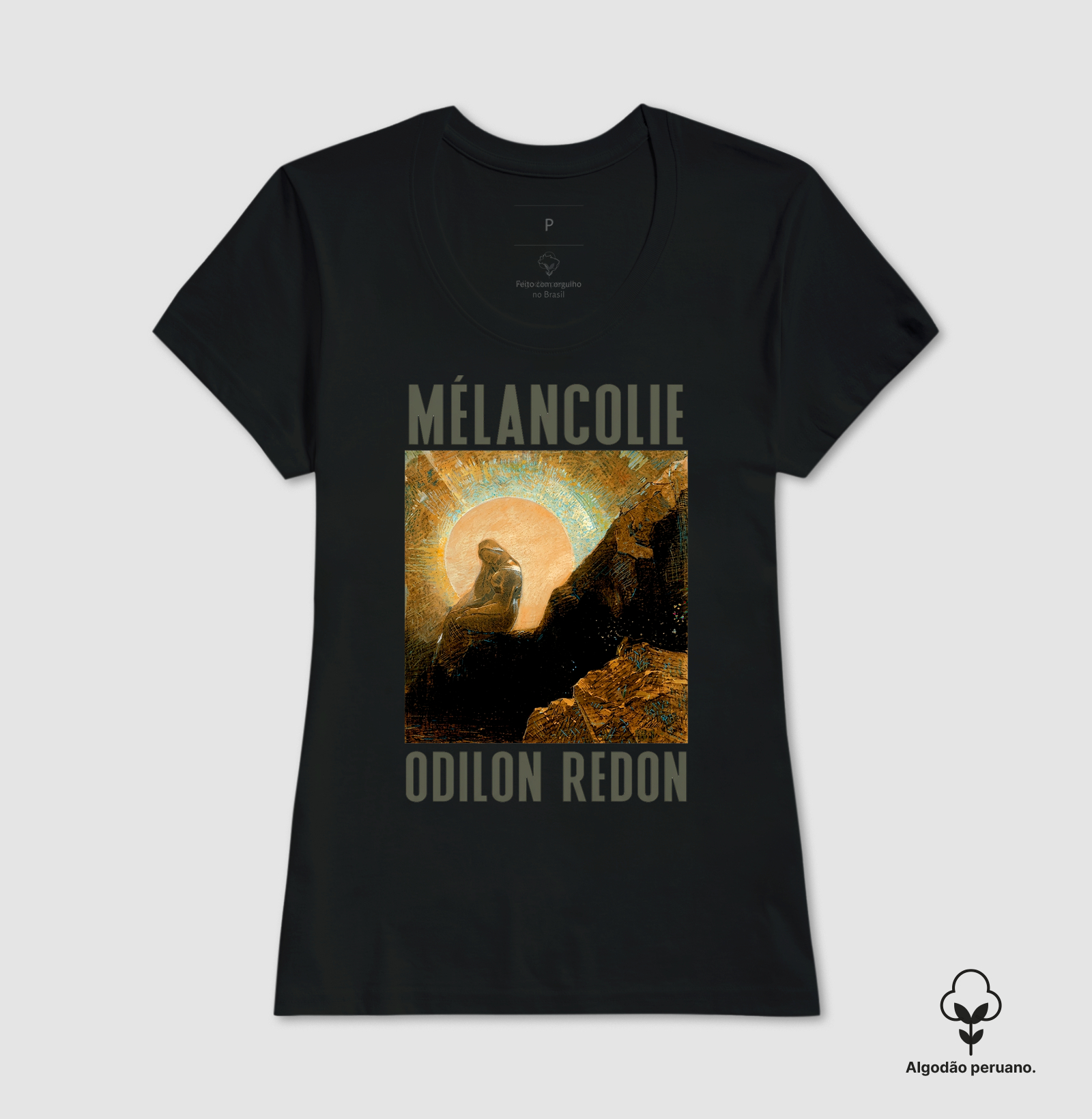 Camiseta Odilon Redon Mélancolie Algodão Peruano Tanguis - Imagem 6