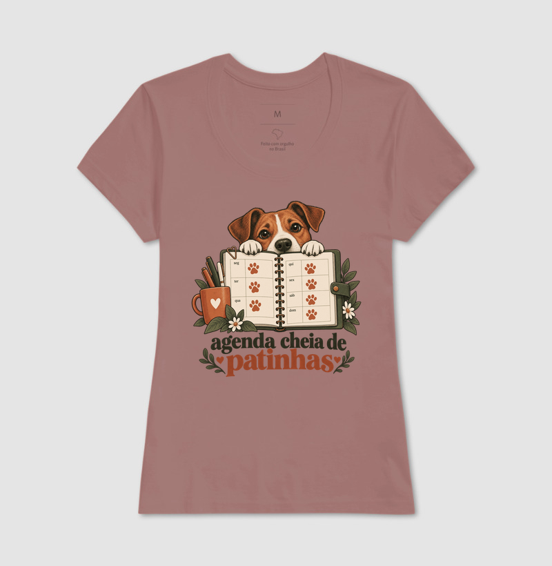 Camiseta Cachorro Rotina "agenda cheia de patinhas" | Pelo & Pano - Imagem 17