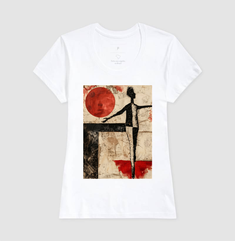 Camiseta Kurt Schwitters Geométrica Sol Vermelho - Imagem 5