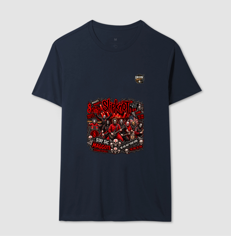 Camiseta Nu Metal Rock com Estampa Slipknot, Skull e Visual Dark - Imagem 6