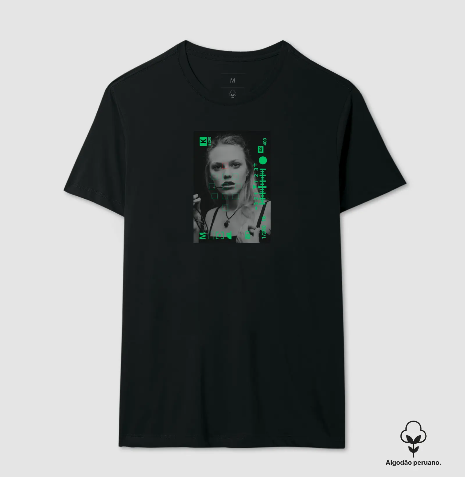 Camiseta Premium algodão Peruano, visor da câmera modelo - Imagem 3