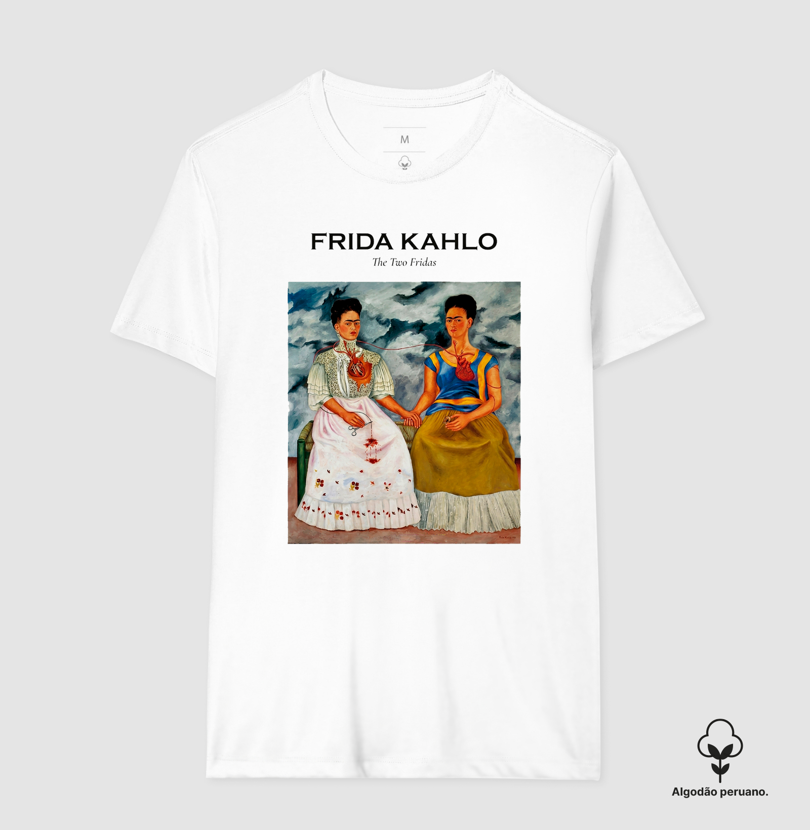 Camiseta Branca Arte Surrealista Frida Kahlo Algodão Nobre Premium - Imagem 2