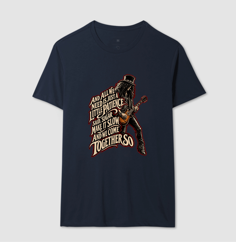 Camiseta Patience – Rock, Guitarra e Atitude | Estampa Vintage Rock - Imagem 6