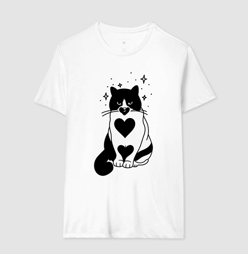 Camiseta Gato Coração - Imagem 2
