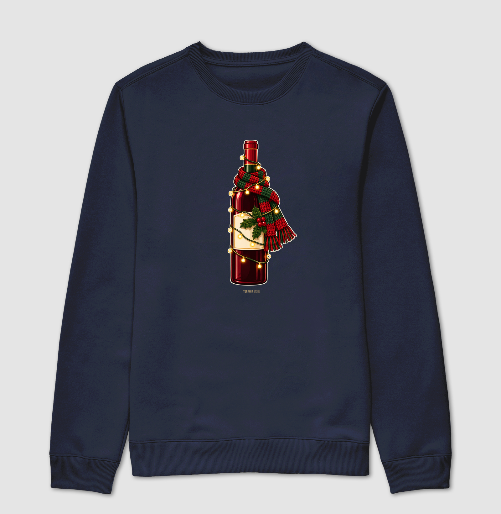 Suéter Moletom Natal com Vinho – Garrafa de Cachecol e Pisca-Pisca - Imagem 5