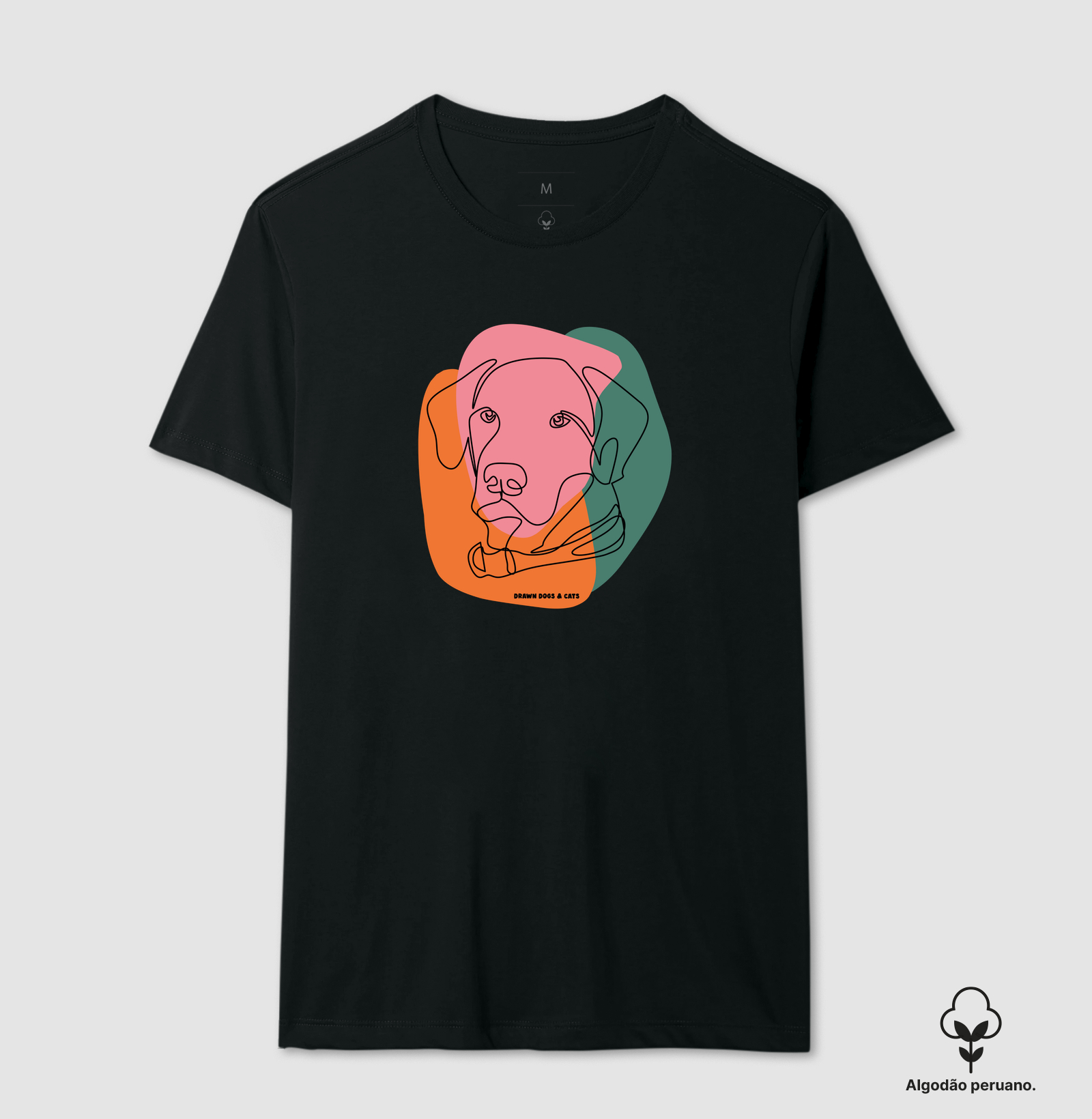 Cachorro de linhas e fundo rosa, verde e laranja - Imagem 2