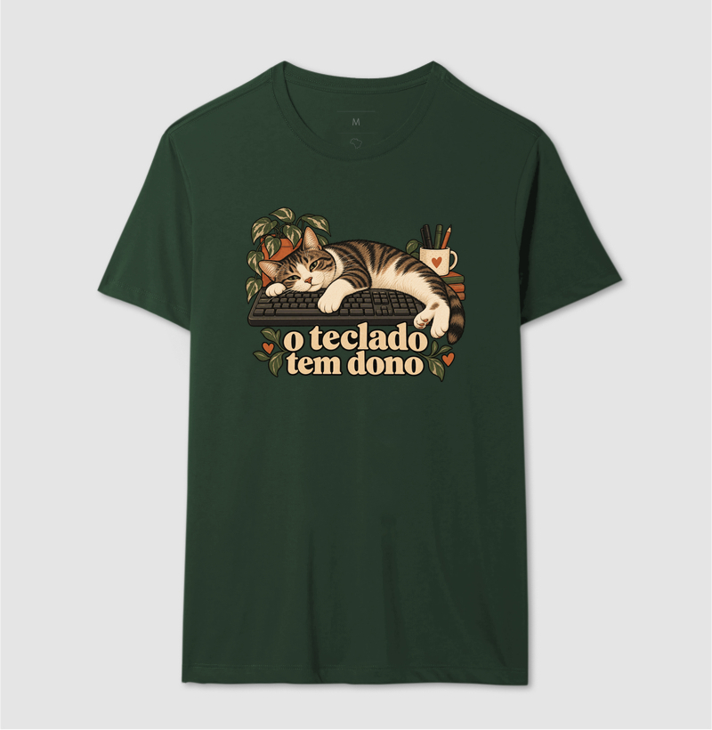 Camiseta Gato Home Office "o teclado tem dono" | Pelo & Pano - Imagem 12