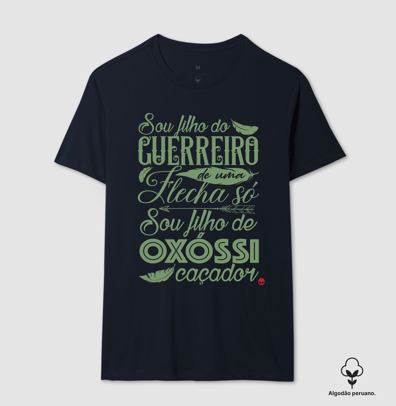 Camiseta Umbanda Oxóssi - Sou filho de um Guerreiro - Em Algodão Peruano - Imagem 5