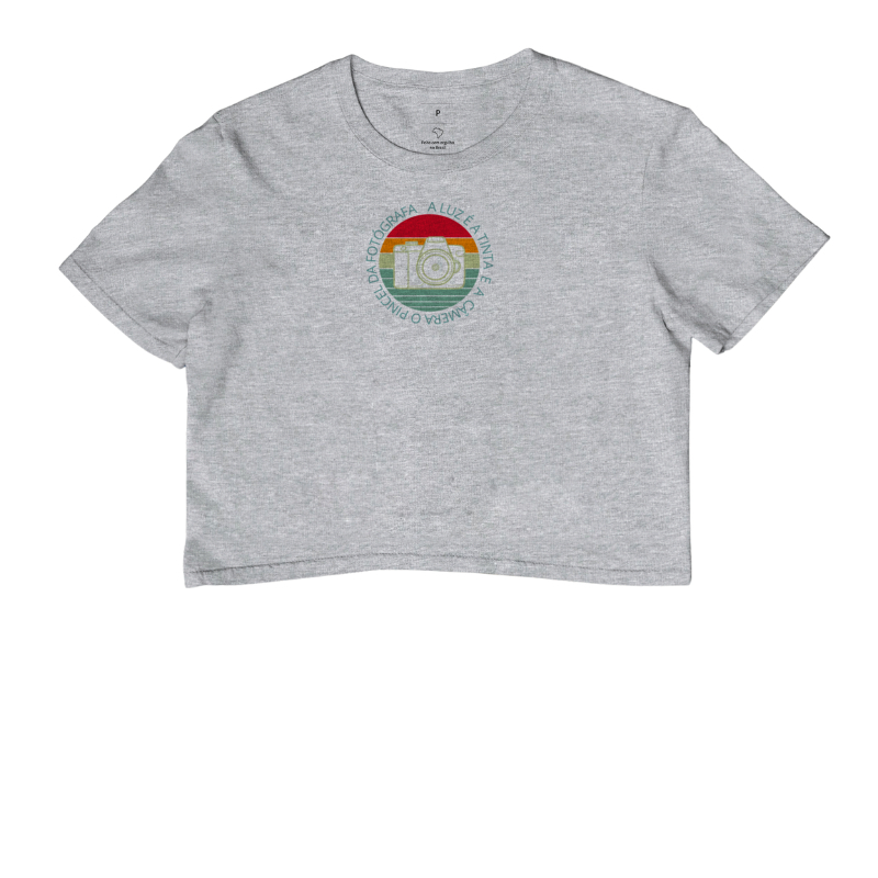 Camiseta feminina cropped a luz é a tinta - Imagem 4
