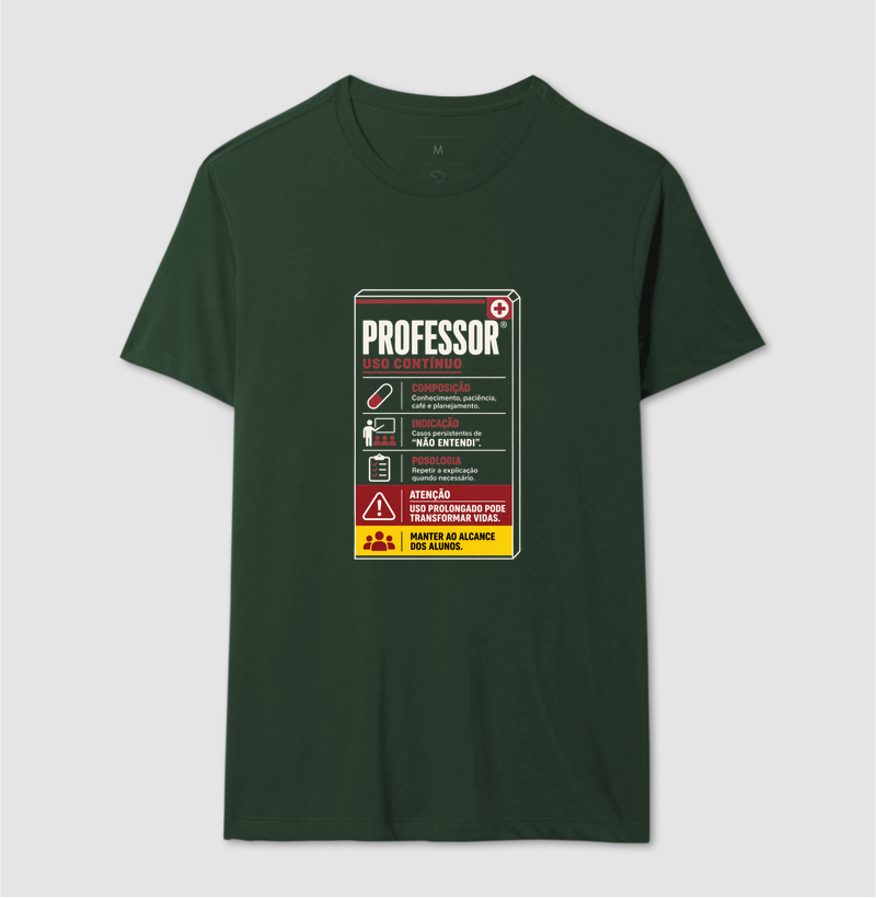Camiseta Masculina Algodão Bula Professor Uso Contínuo - Imagem 14