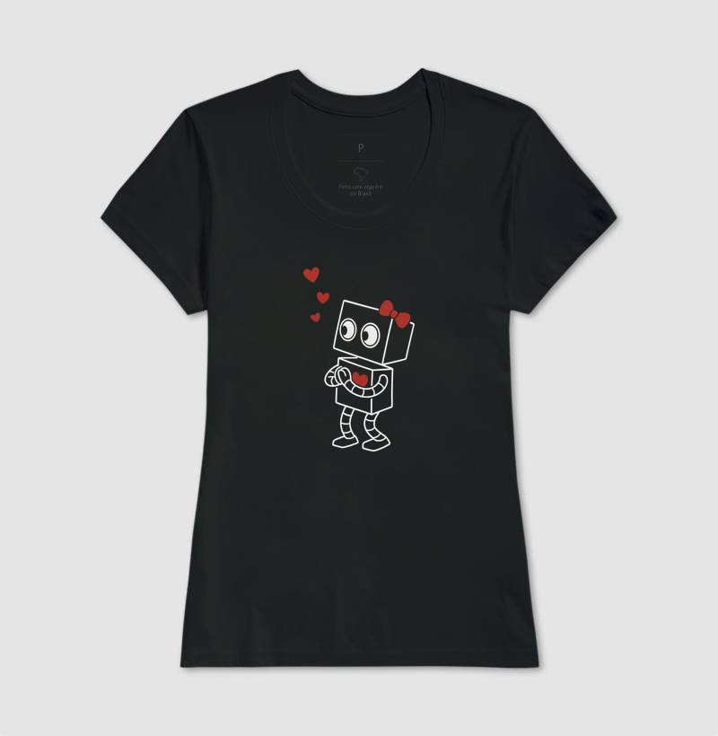 Camiseta Casal Robô Coração - Imagem 5