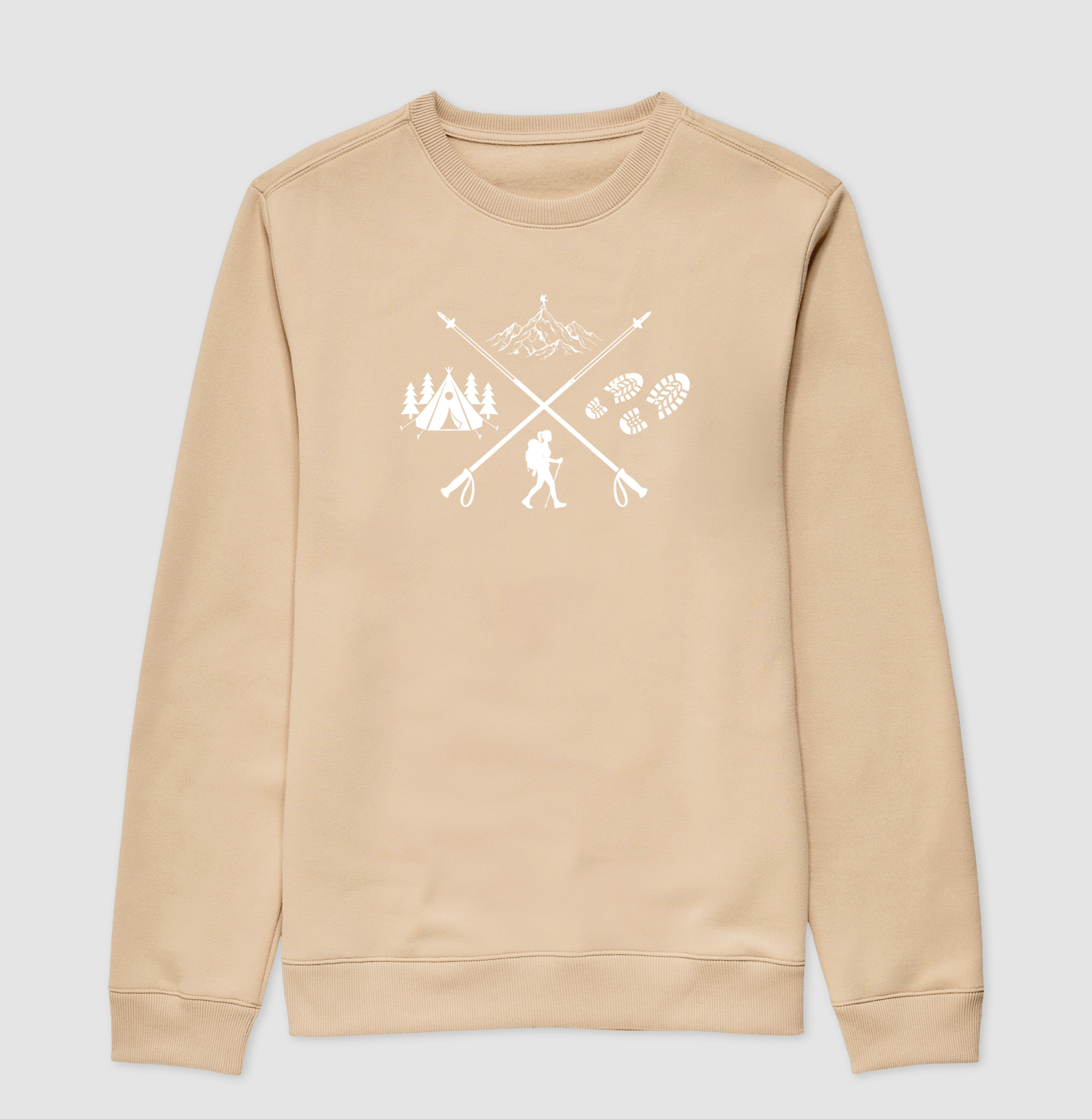 Camiseta Trilheira Montanha Acampamento | Bastoes Cruzados Hiking Feminino | Colecao Viciados em Viagem - Imagem 3