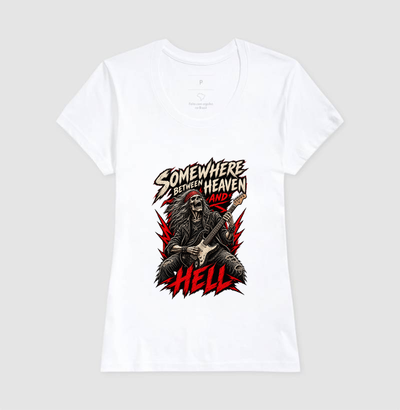 Camiseta Rock Somewhere Between Heaven and Hell - Imagem 5