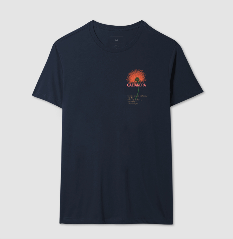 Camiseta Branca Caliandra Flor do Cerrado 100% Algodão - Imagem 4
