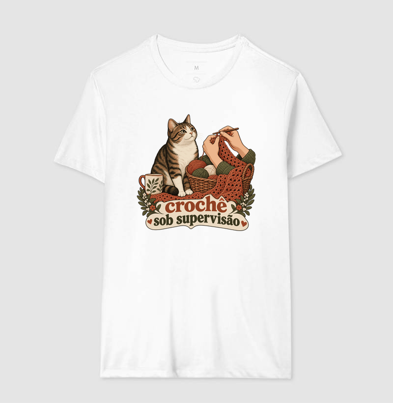 Camiseta Gato Crochê "crochê sob supervisão" | Pelo & Pano - Imagem 4