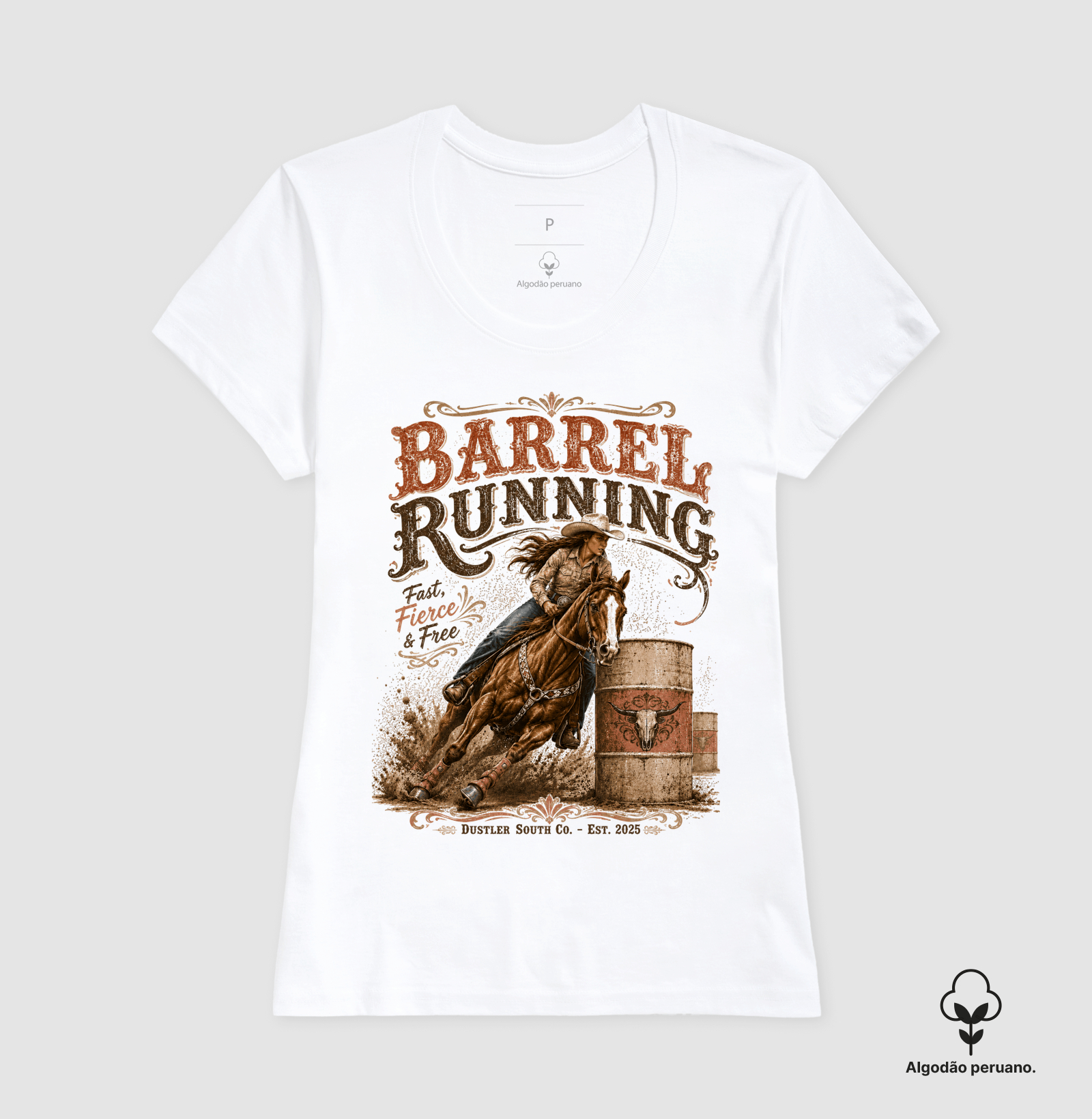 Baby Look Country Feminina Barrel Running - Imagem 2