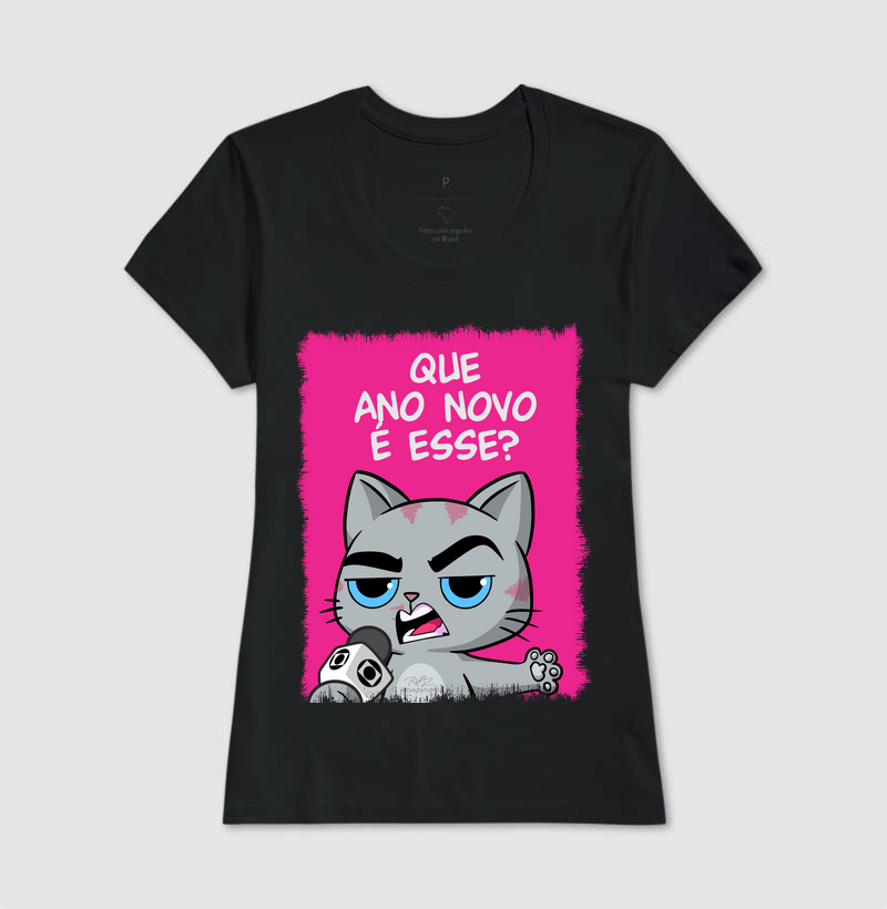 Camiseta Gato Sincero Q Ano Novo é esse? - Imagem 3