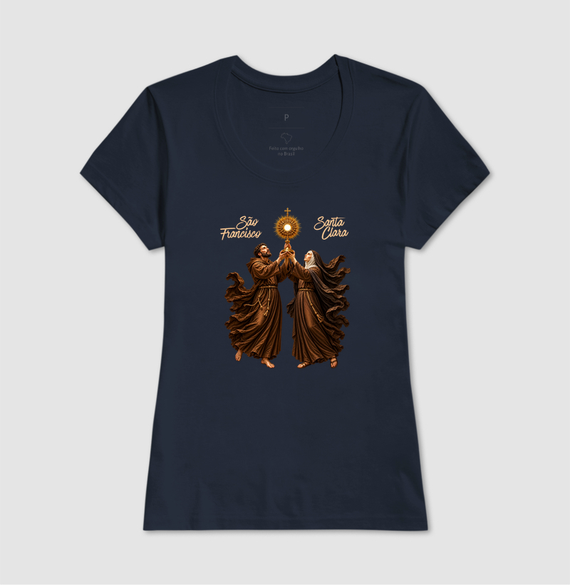 Camiseta São Francisco e Santa Clara de Assis - Adoradores do Santíssimo - Imagem 7