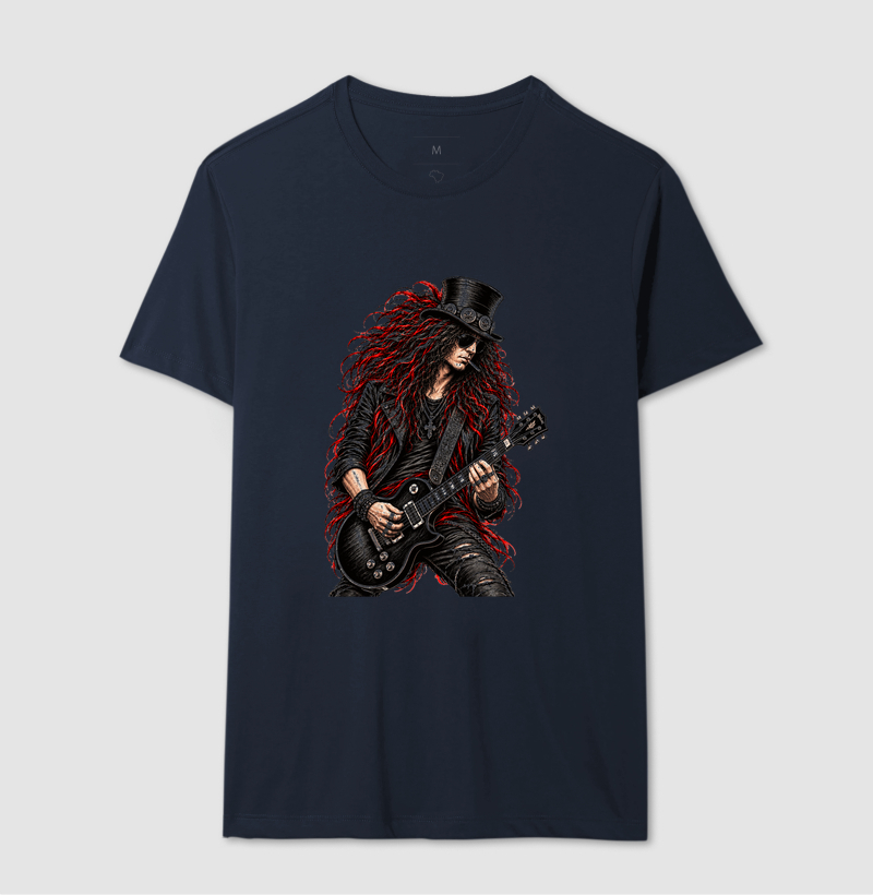 Camiseta Rock Guitarrista Vintage – Estampa Line Art Rebelde - Imagem 6