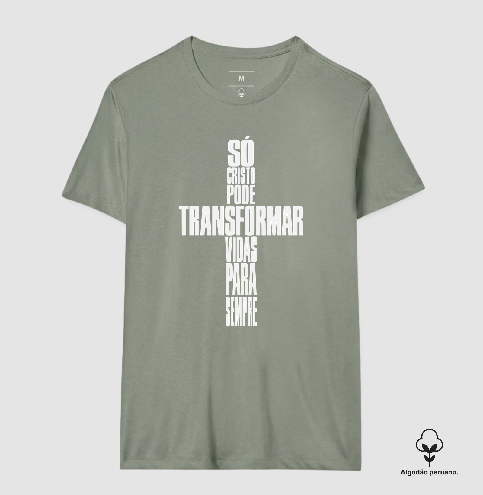 Camiseta Algodão Peruano Só Cristo Muda Vidas - Imagem 2
