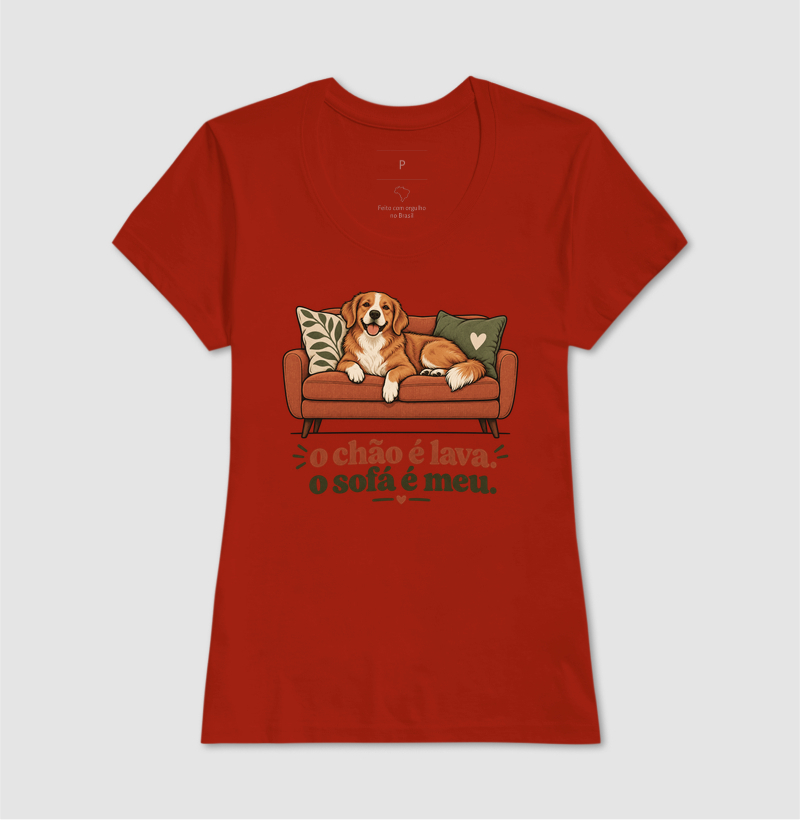 Camiseta Cachorro Sofá "o chão é lava. o sofá é meu." | Pelo & Pano - Imagem 11