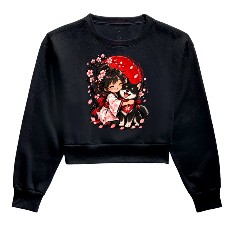 Sakura & Shiba — Amizade que Floresce (Preto) - Imagem 2