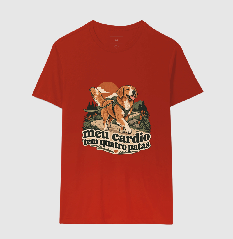 Camiseta Cachorro Passeio "meu cardio tem quatro patas" | Pelo & Pano - Imagem 11