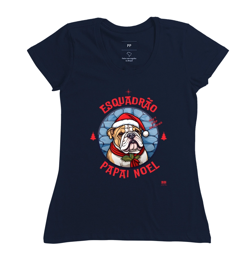 Camiseta Bulldog Ingles "Esquadrão Papai Noel" - Imagem 7