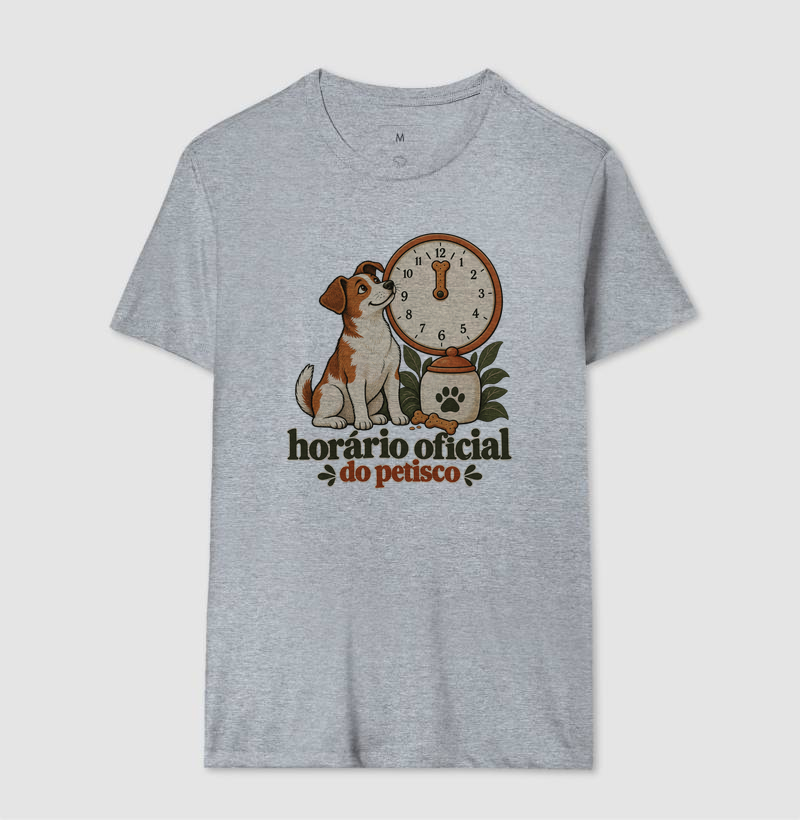 Camiseta Cachorro Petisco "horário oficial do petisco" | Pelo & Pano - Imagem 8