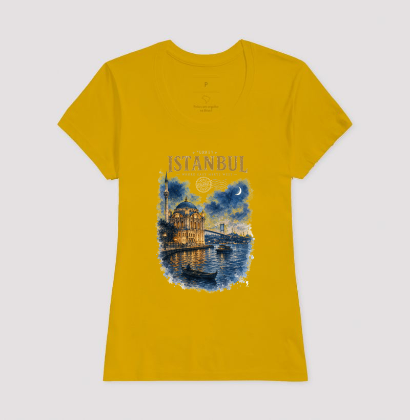 Camiseta Istanbul Turkey Where East Meets West | Aquarela Mesquita Bósforo | Colecao Fashion Travel - Imagem 18