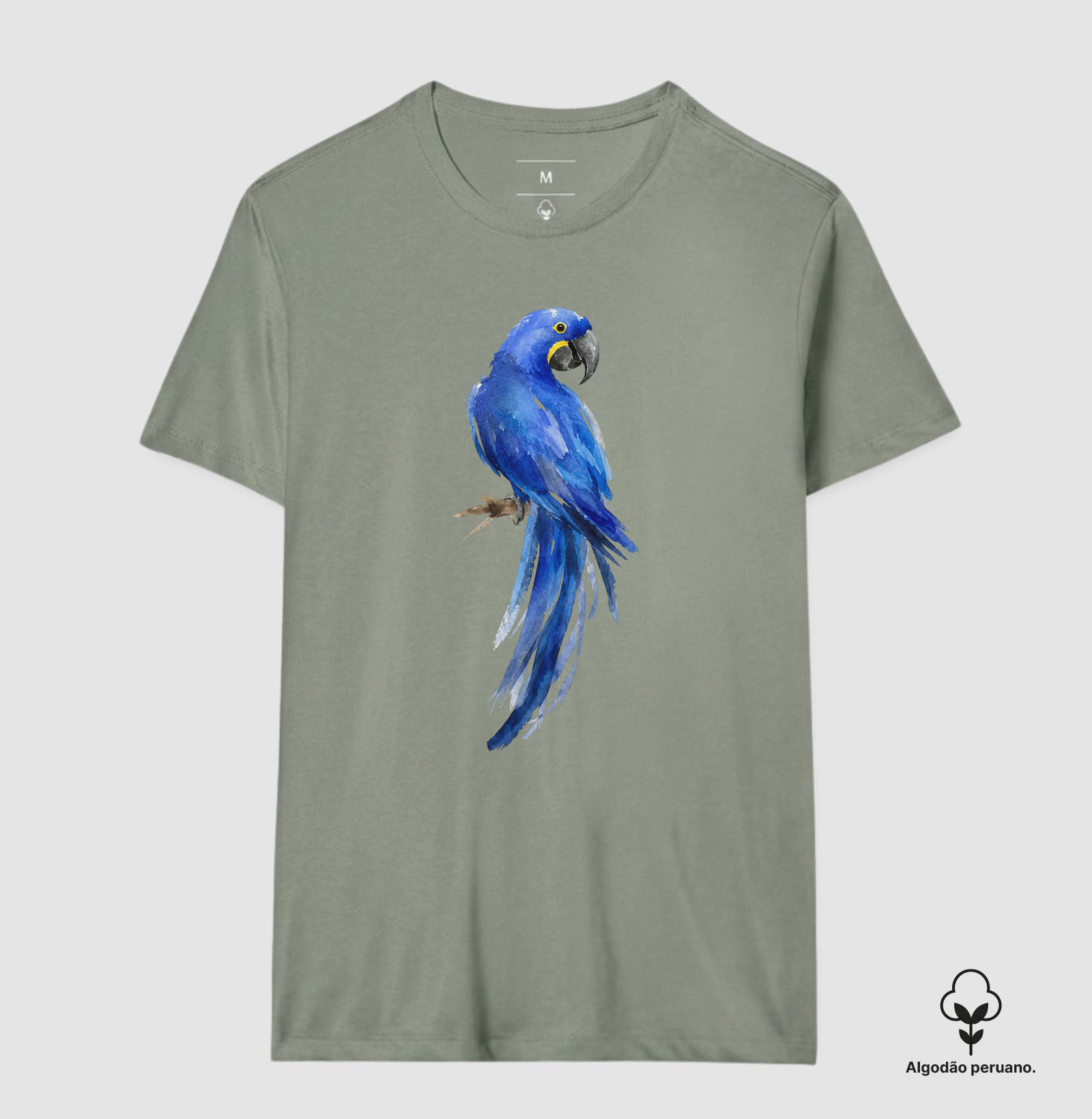 Camiseta Arara-Azul – Aves do Brasil Algodão Peruano - Imagem 3