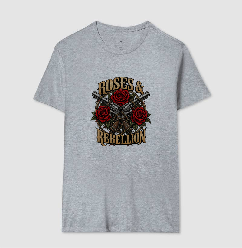 Camiseta Rock Vintage Roses & Rebellion - Imagem 8