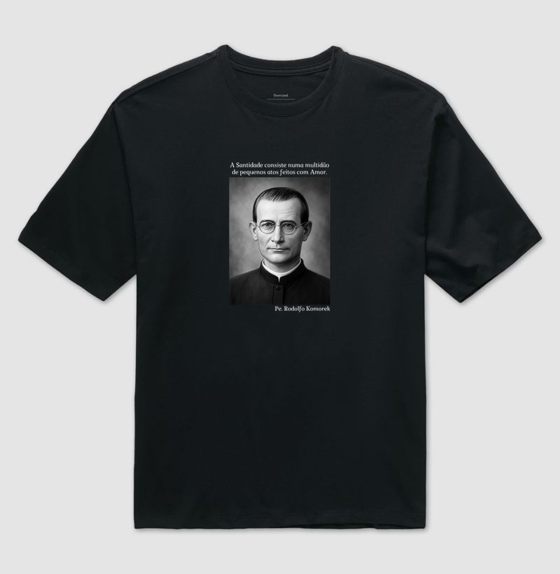 Camiseta Oversized Pe. Rodolfo Komorek (Preto e Branco) - Imagem 2