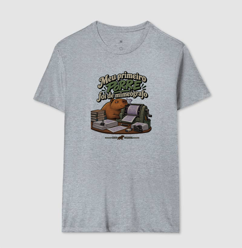 MEU PRIMEIRO PORRE FOI DE MIMEÓGRAFO - Modo Capivara - Camiseta - Imagem 10