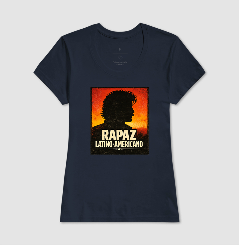 Camiseta Rapaz Latino-Americano. Coleção Música. Masculina e Feminina. Algodão Premium. - Imagem 9
