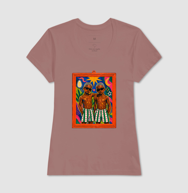 Camiseta São Cosme e Damião Moldura Espelho - Imagem 15