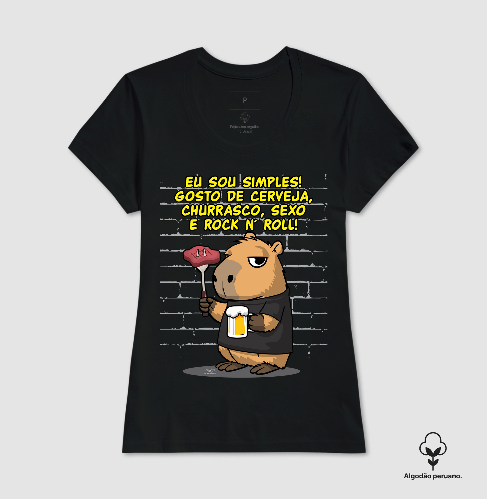 Camiseta Capivara rock simples - Imagem 3