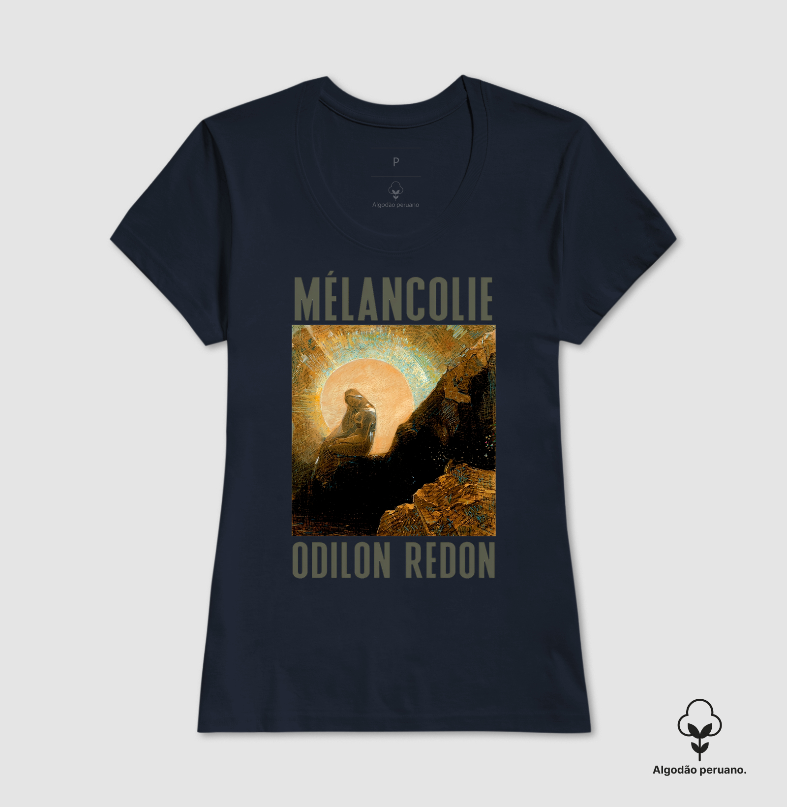 Camiseta Odilon Redon Mélancolie Algodão Peruano Tanguis - Imagem 8