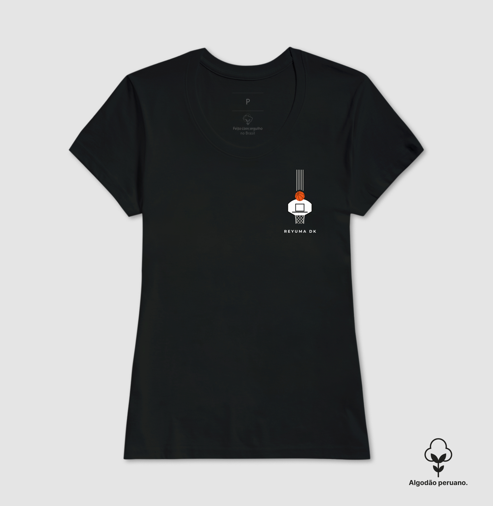 Camiseta Masculina, Feminina, Babylook e Unissex de Algodão Peruano Basquete " Cesta Perfeita"  - Imagem 3