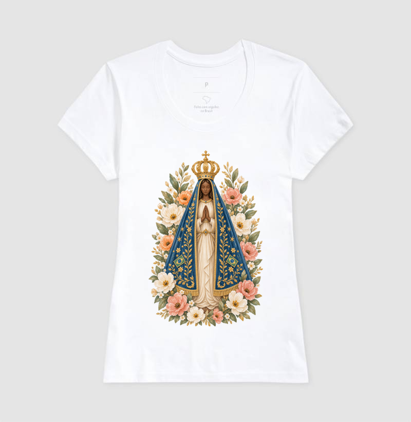 Nossa Senhora Aparecida Aquarela Floral - Imagem 7