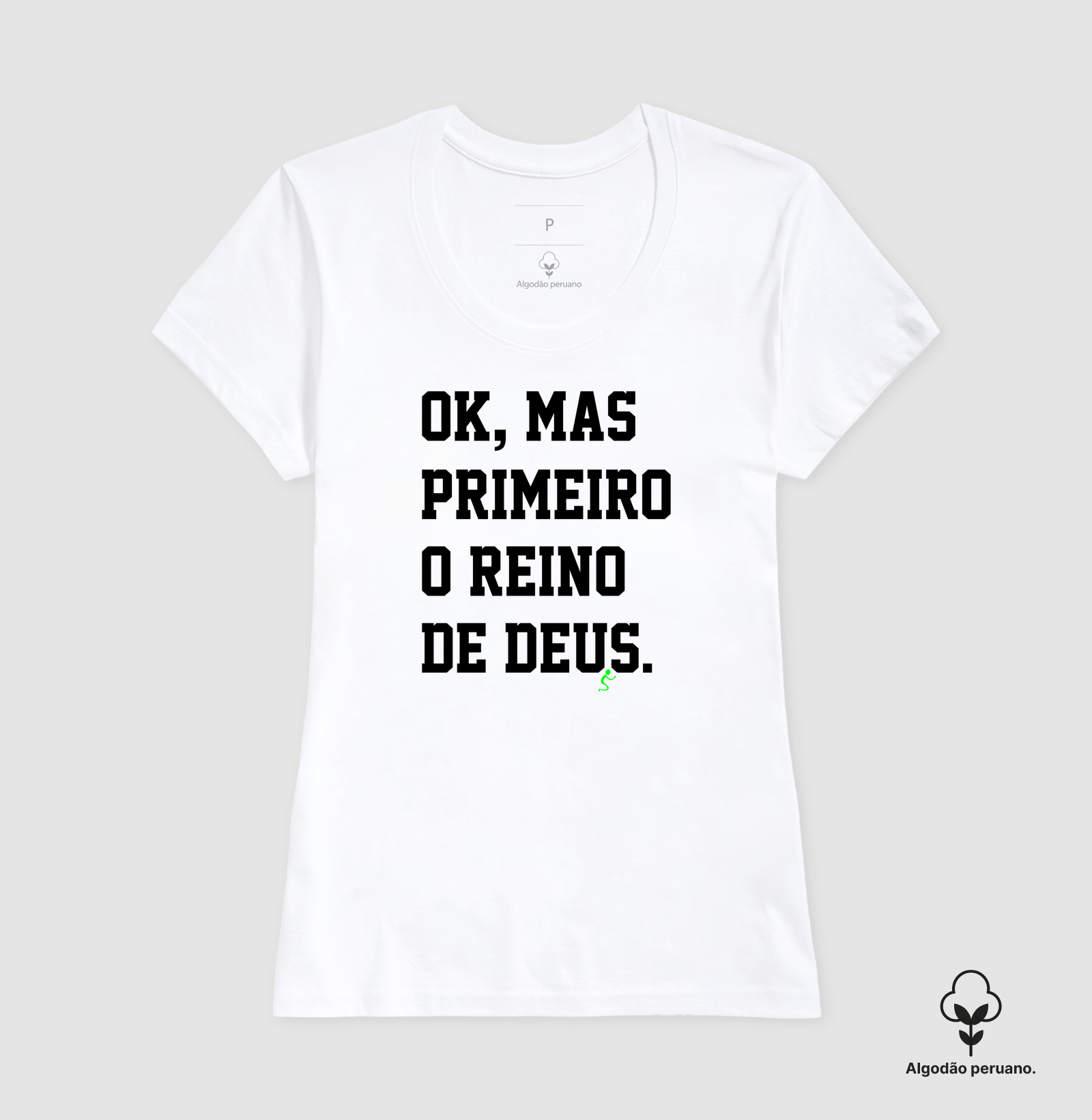 Camiseta Algodão Peruano Cristã Primeiro o Reino de Deus - Imagem 7