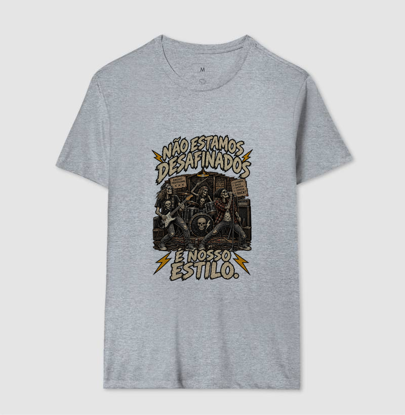 Camiseta Rock Não Estamos Desafinados – Caveiras, Guitarra e Estilo Rock’n’Roll - Imagem 6