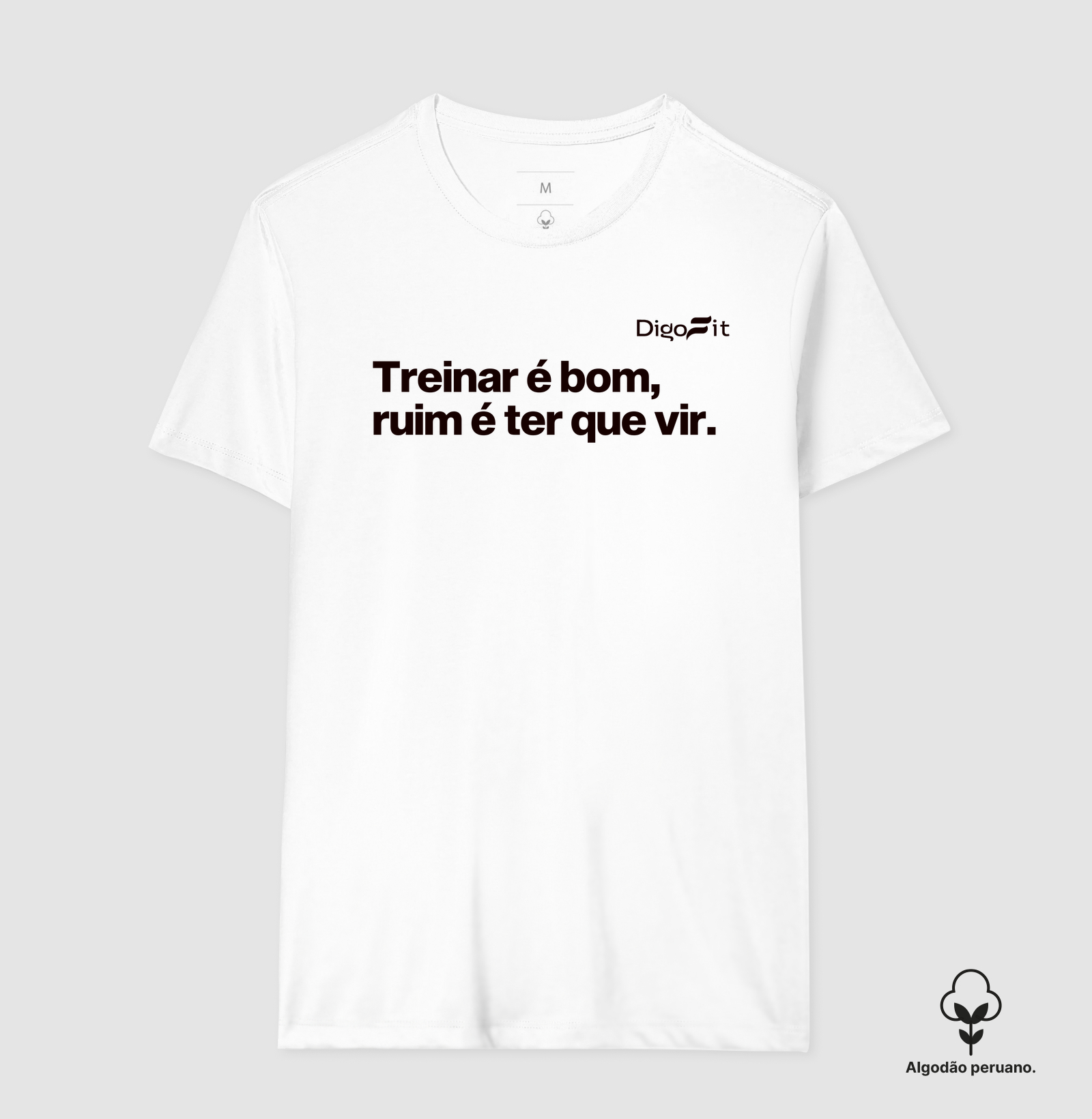 CAMISETA ALGODÃO PERUANO ACADEMIA TREINAR É BOM RUIM É TER QUE VIR - Imagem 7