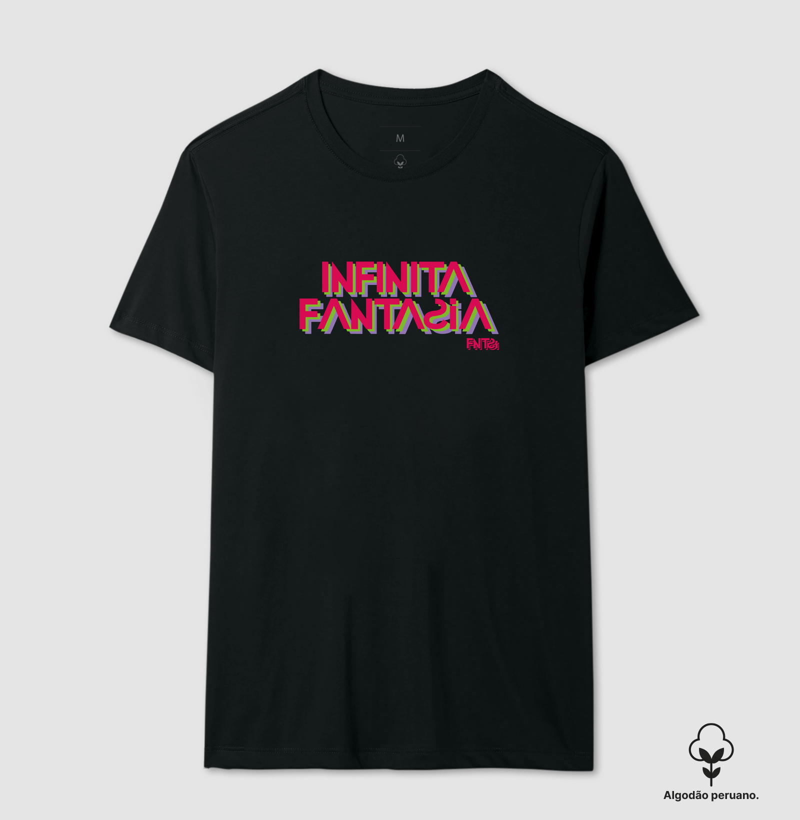 T-SHIRT "INFINITA FANTASIA" / LETTERING GRANDE (ALGODÃO PERUANO)