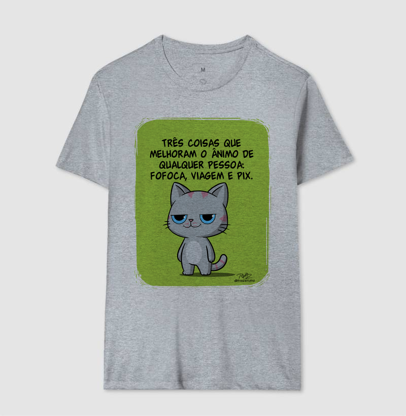 Camiseta Gato Sincero Fofoca Viagem e Pix - Imagem 8