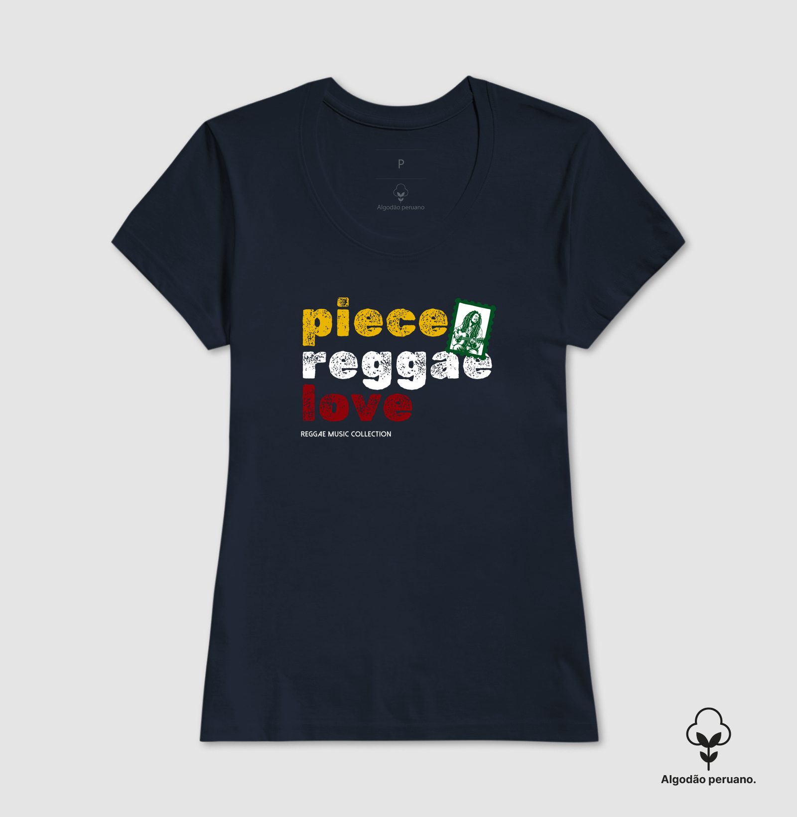 Camiseta Piece. Reggae. Love. Coleção Reggae.  Masculino e feminino. Algodão Peruano. - Imagem 10