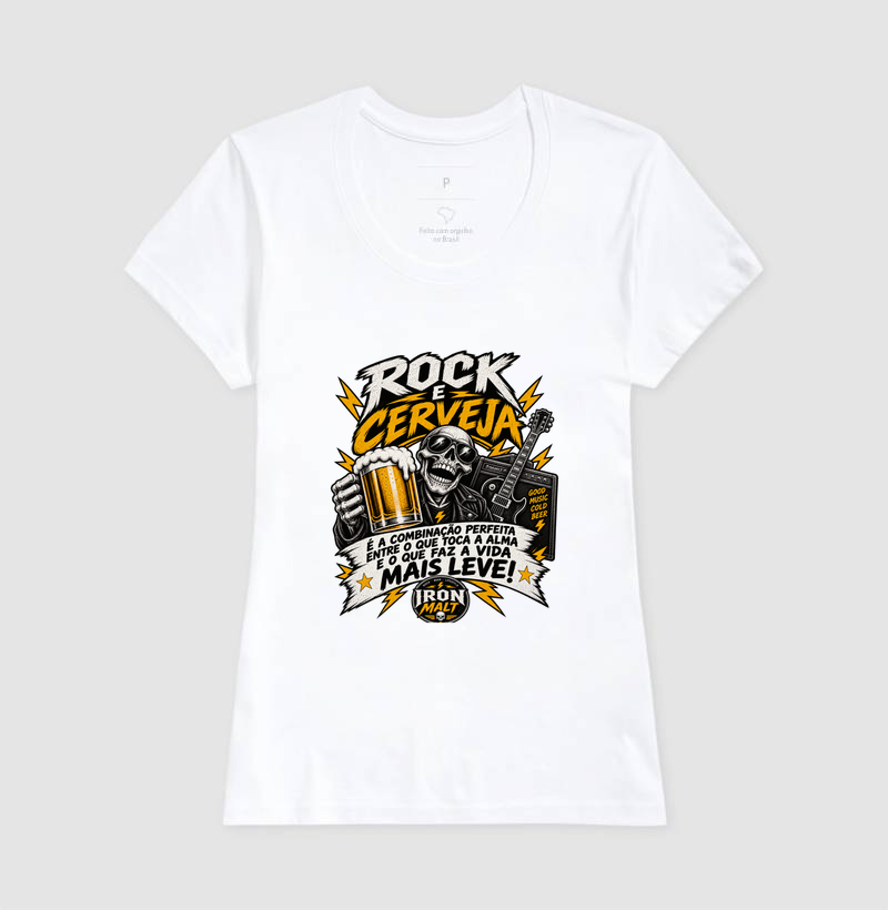 Camiseta Rock e Cerveja – Estampa Rock and Roll, Música e Cerveja - Imagem 5