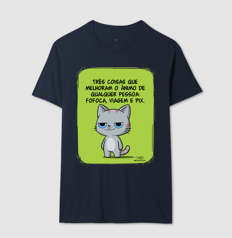 Camiseta Gato Sincero Fofoca Viagem e Pix - Imagem 6